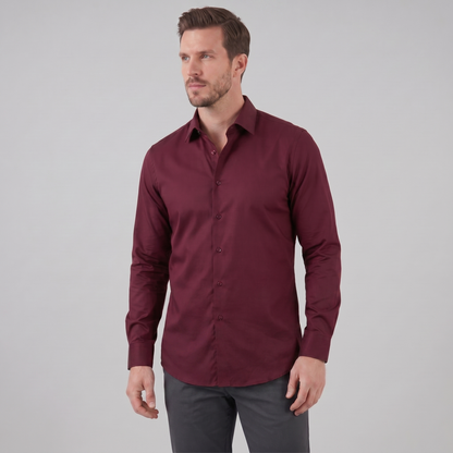 Men's Slim Fit Long-Sleeve Dress Shirt