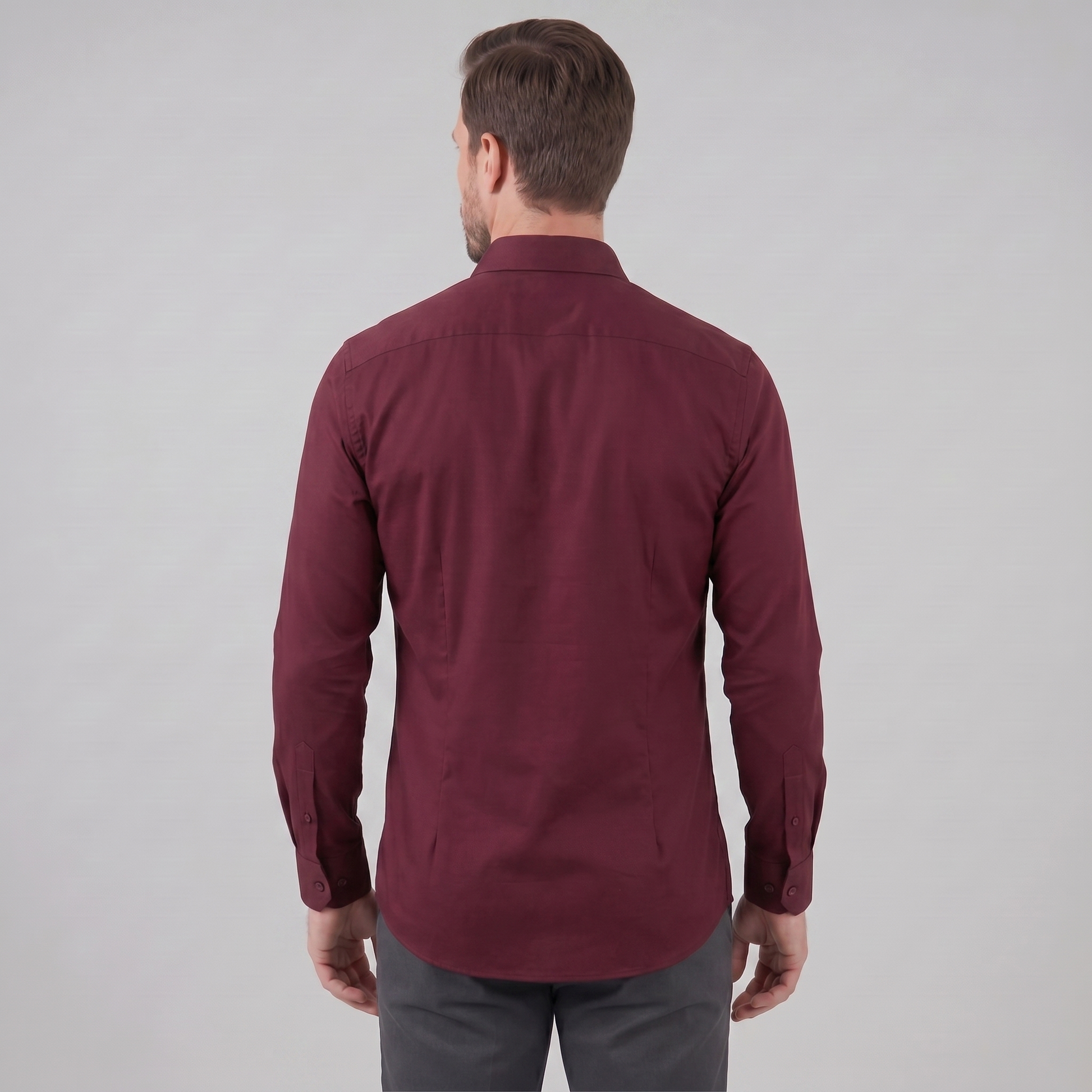 Men's Slim Fit Long-Sleeve Dress Shirt