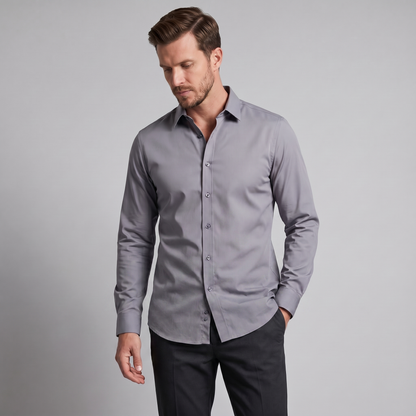 Men's Slim Fit Long-Sleeve Dress Shirt