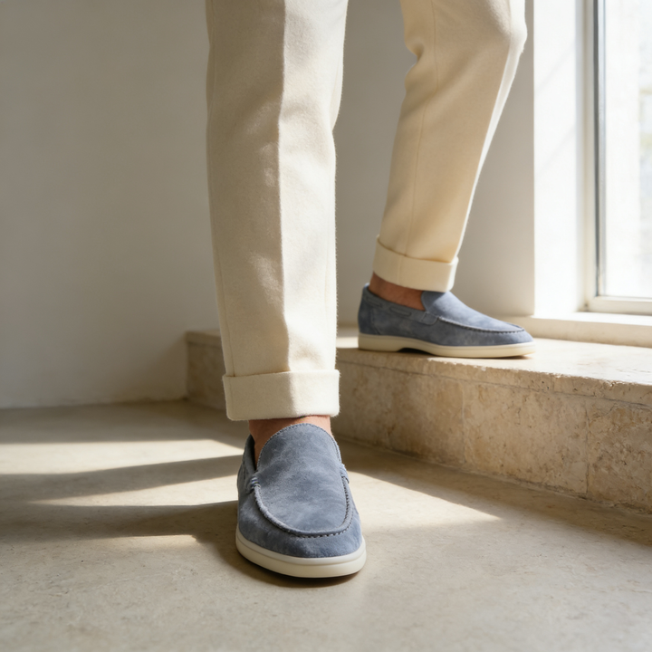 Men's Suede Slip-On Loafers - Casual and Dress Shoes, 10 Colors — Ocean Blue