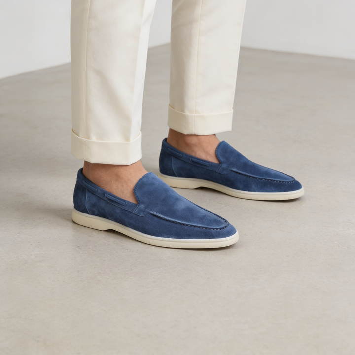 Men's Suede Slip-On Loafers - Casual and Dress Shoes, 10 Colors — Deep Blue
