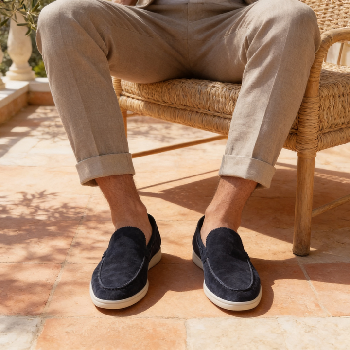 Men's Suede Slip-On Loafers - Casual and Dress Shoes, 10 Colors — Navy
