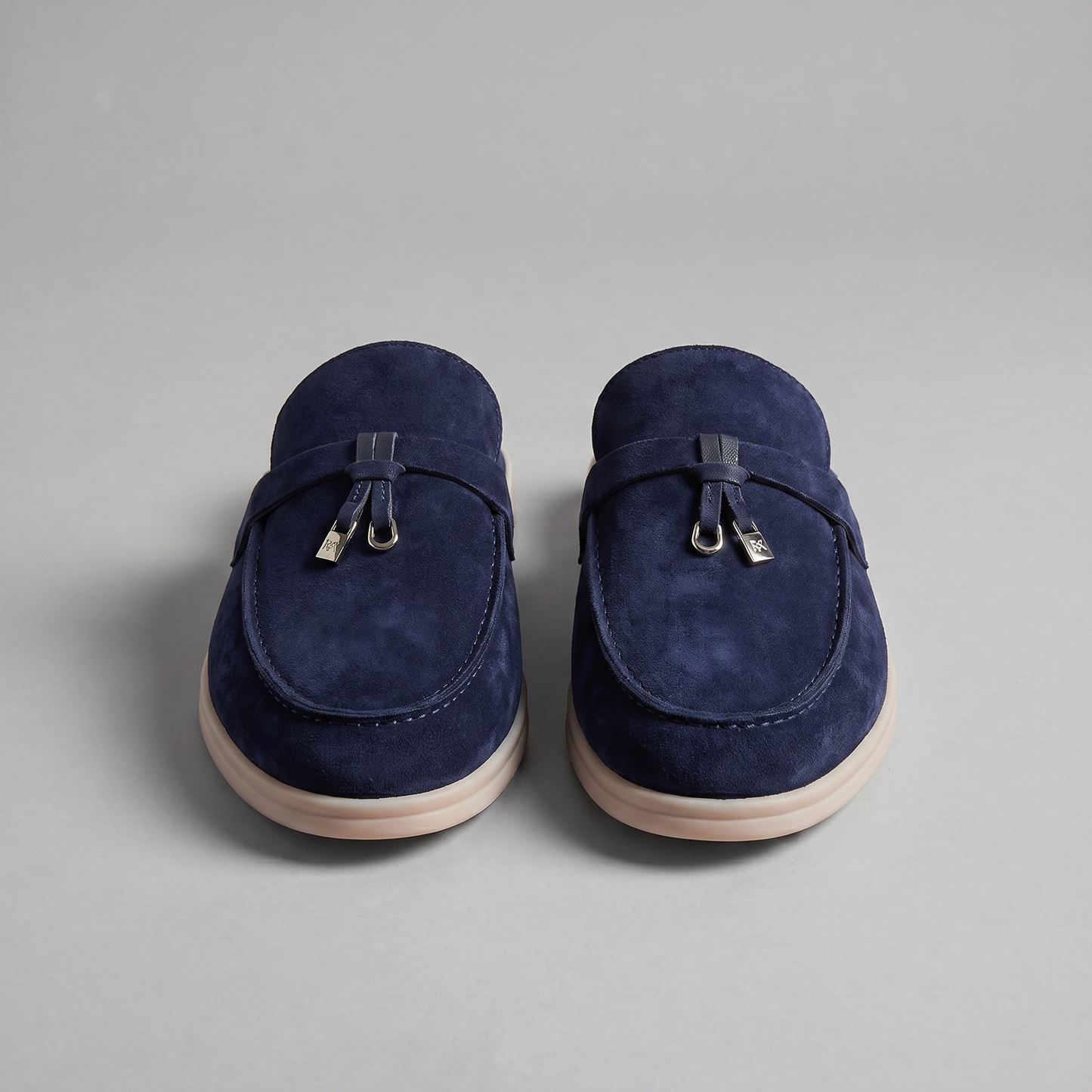 Men's Suede Metal Buckle Loafer Mules