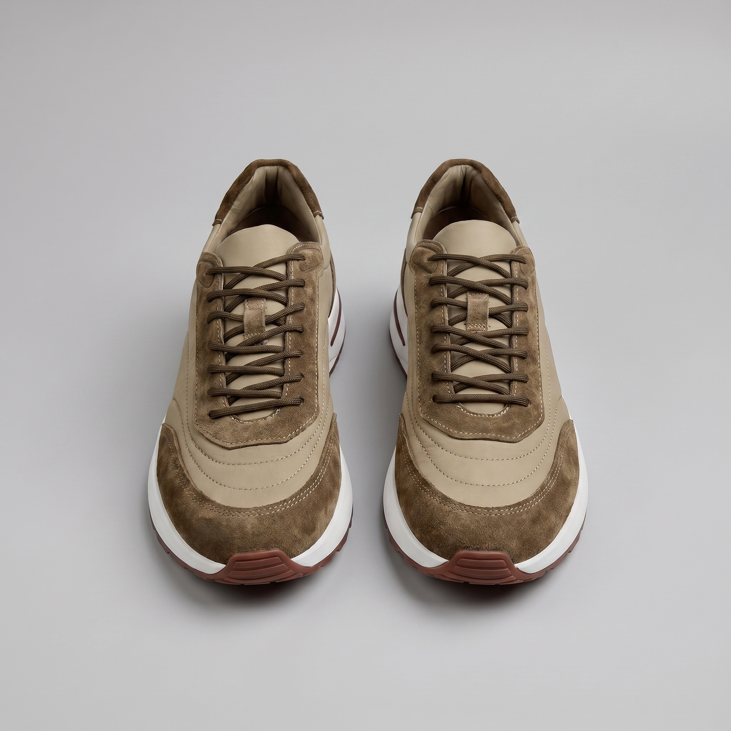 Men's Suede Panel Lace-Up Trainers