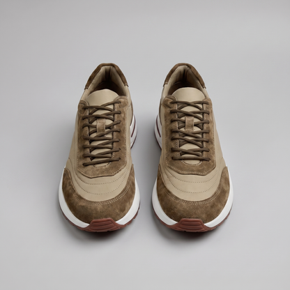 Men's Suede Panel Lace-Up Trainers