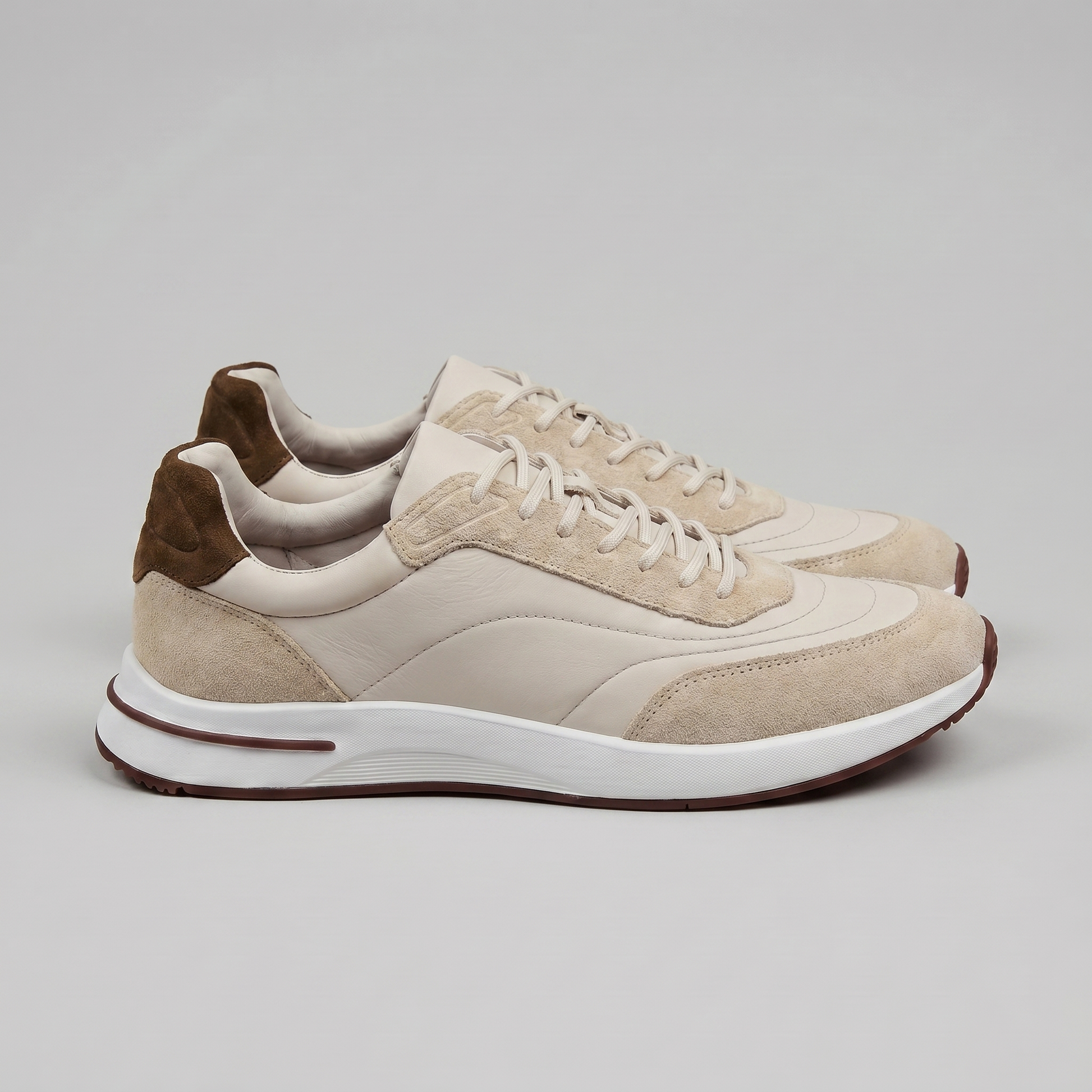 Men's Suede Panel Lace-Up Trainers