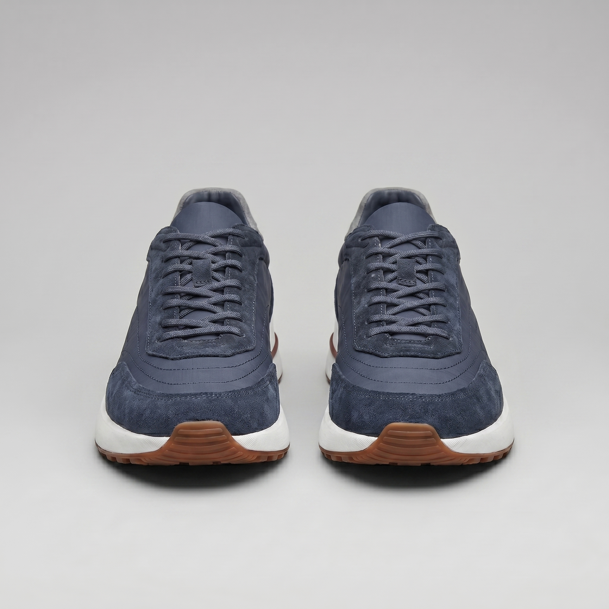 Men's Suede Panel Lace-Up Trainers