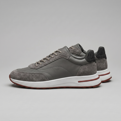 Men's Suede Panel Lace-Up Trainers