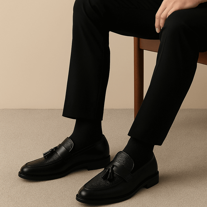 Anatole | Men’s Box Calf Leather Saddle Tassel Loafer