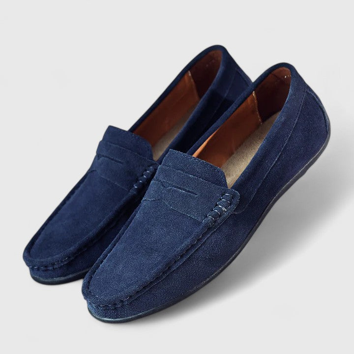 Men's Premium Slip-On Loafers - Hand-Finished Comfort — Navy Blue
