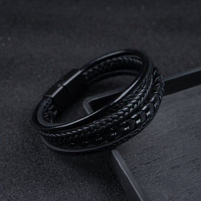 Felix | Braided Leather Viking Bracelet