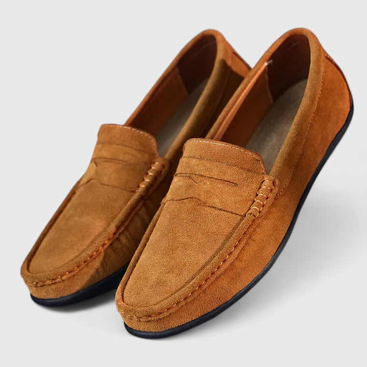 Men's Premium Slip-On Loafers - Hand-Finished Comfort — Khaki