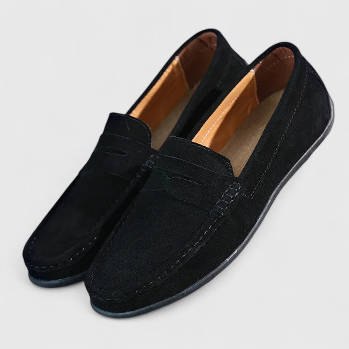 Men's Premium Slip-On Loafers - Hand-Finished Comfort — Black