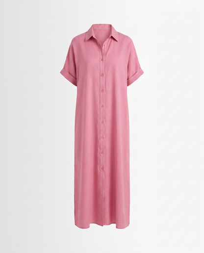 Gemma Belted Linen Shirt Dress