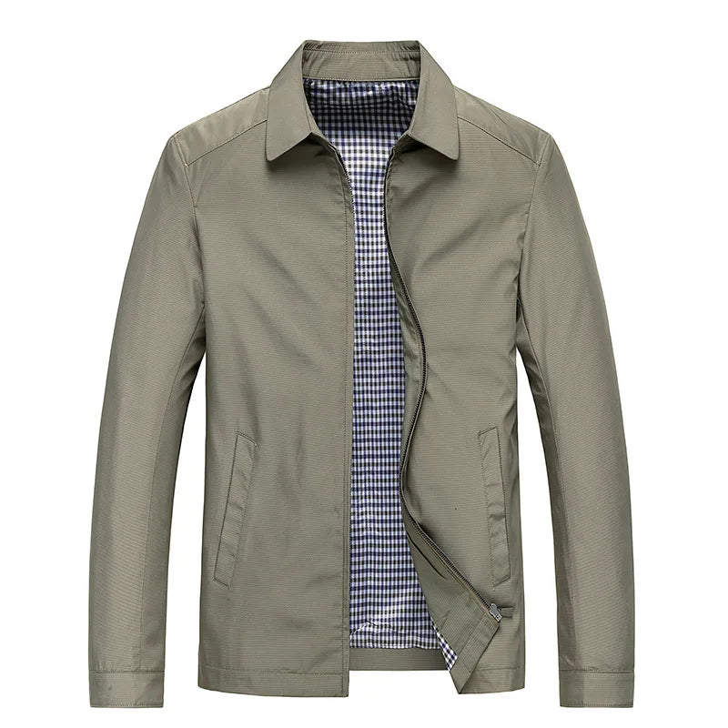 Herrenjacke mit Hemdjacken-Kragen und Karofutter – Raffaele
