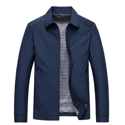 Herrenjacke mit Hemdjacken-Kragen und Karofutter – Raffaele