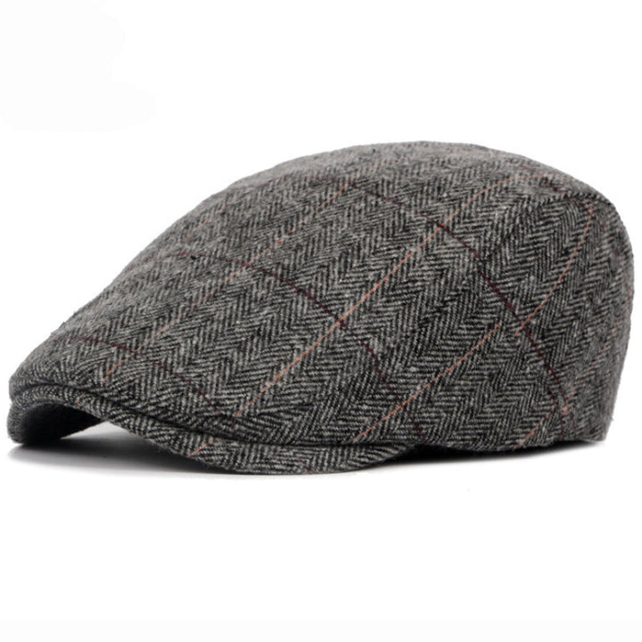 Men's Heritage Pinstripe Flat Cap - Textured Finish — Silver Grey