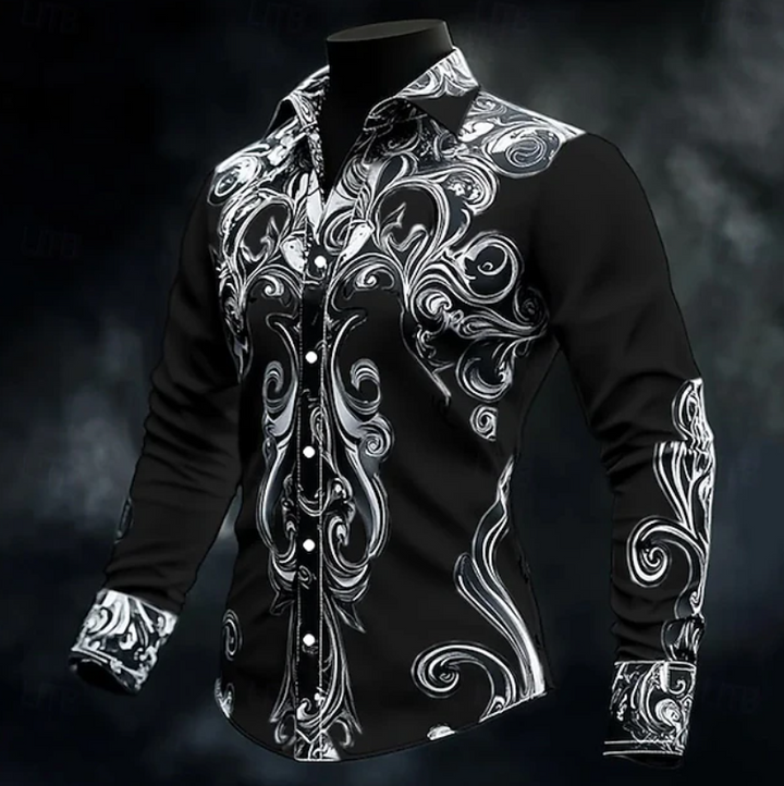 Adrian | Ornate Print Long Sleeve Shirt