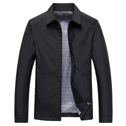 Herrenjacke mit Hemdjacken-Kragen und Karofutter – Raffaele