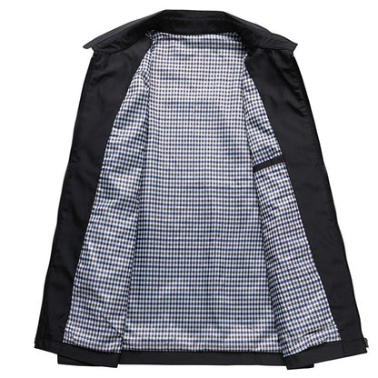 Herrenjacke mit Hemdjacken-Kragen und Karofutter – Raffaele