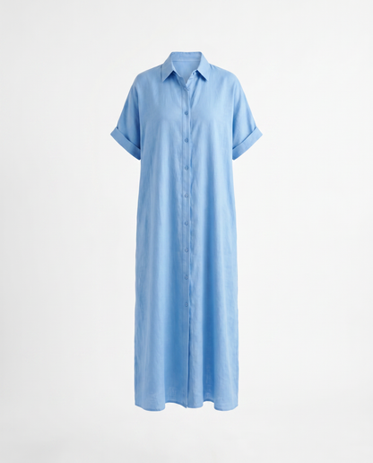 Gemma Belted Linen Shirt Dress