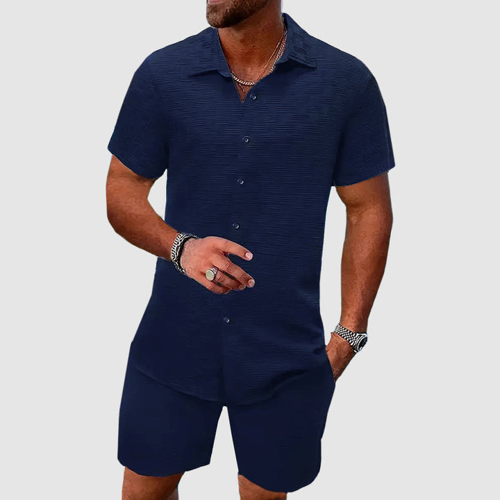 Otto | Men’s Two-Piece Short Sleeve Jacquard Set