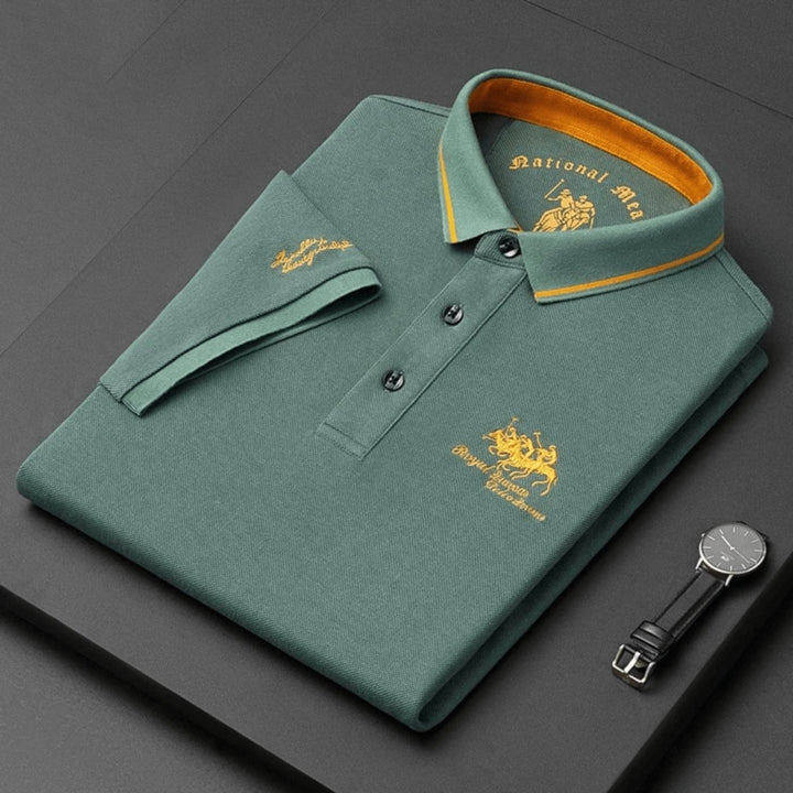 Men's Button-Up Everyday Polo Shirt - Durable Fit — Green