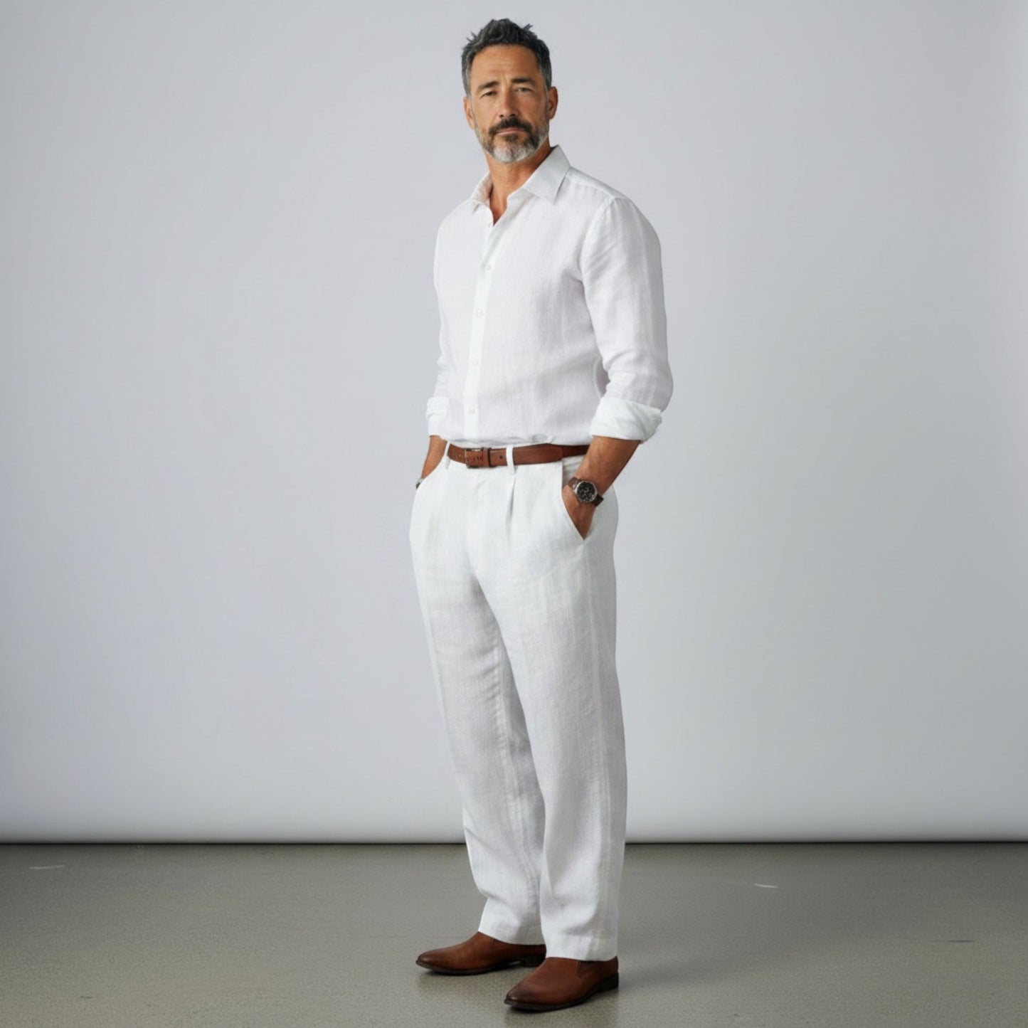 Ellmont London | Men’s Lightweight Business Casual Linen Trousers