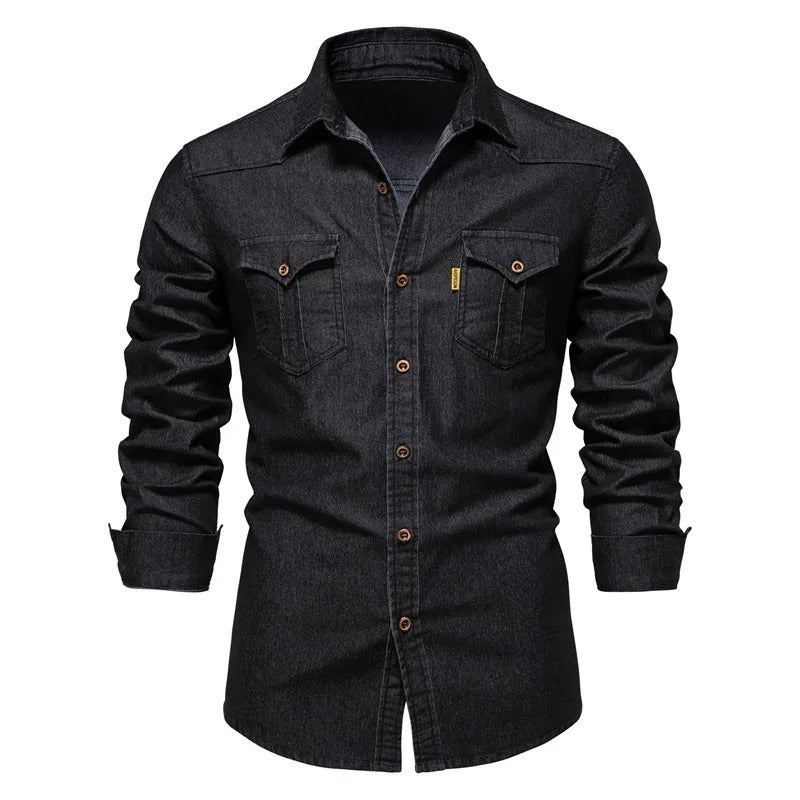 Tom Hollinger | Denim-Hemd im Western-Stil