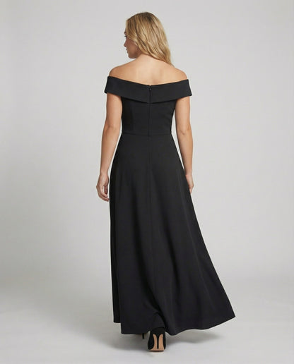 Abendkleid Damen mit Off-Shoulder-Ausschnitt und ausgestelltem A-Linien-Rock – Ondine