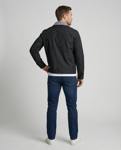 Herrenjacke mit Hemdjacken-Kragen und Karofutter – Raffaele