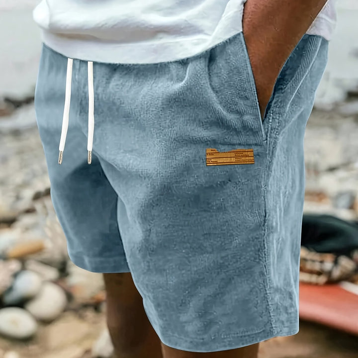 Men's Relaxed Drawstring Shorts - Classic Cut — Deep Sky Blue