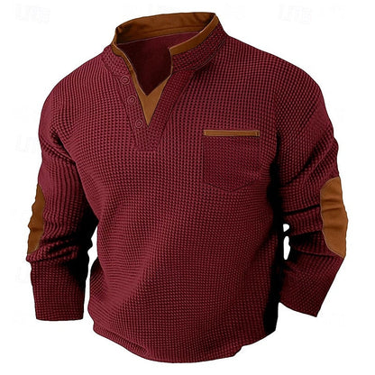 Harlan | Textured Long-Sleeve Henley Shirt