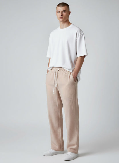 Ellmont London | Men’s Lightweight Straight Leg Linen Pants