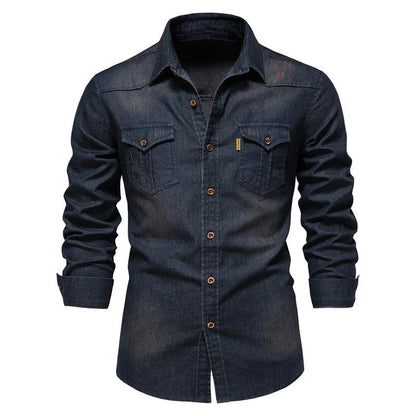 Tom Hollinger | Denim-Hemd im Western-Stil