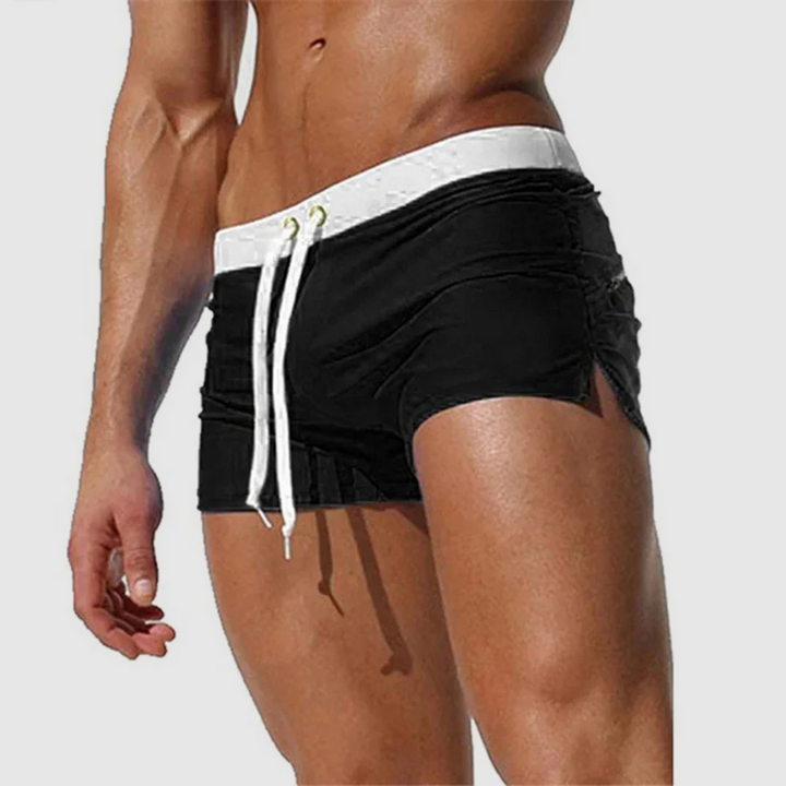 Men's Slim Fit Swim Trunks with Mesh Lining - Quick-Dry Beach Shorts — Black