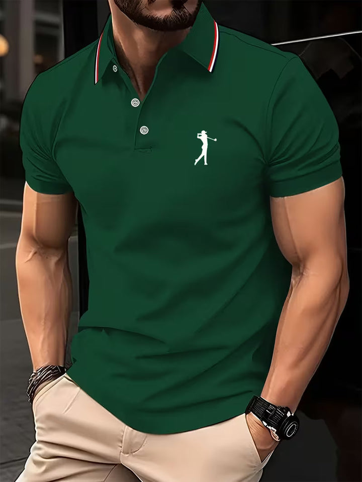 Men's Golf Print Short Sleeve Shirt - Casual Fit — Green
