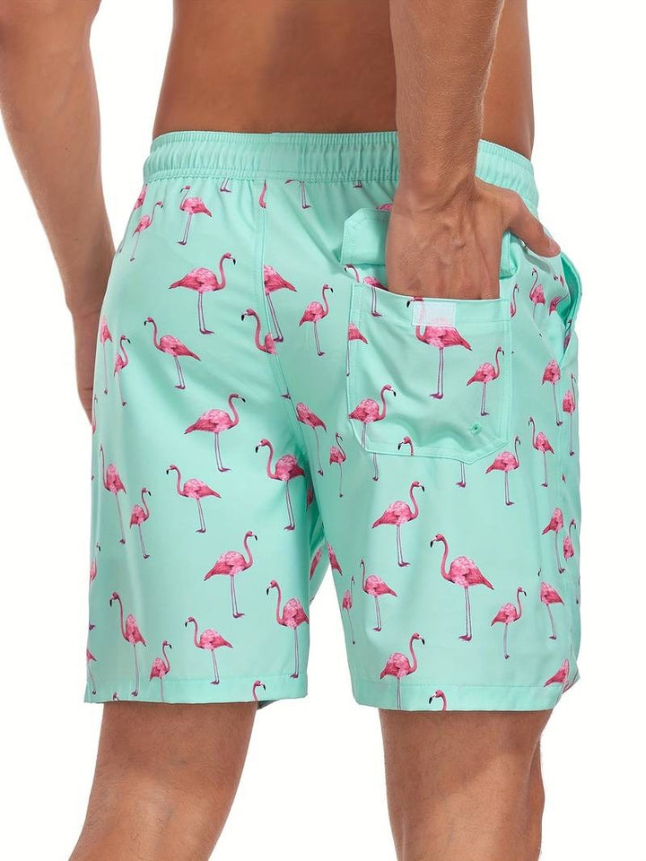Henry | Flamingo Print Swim Trunks