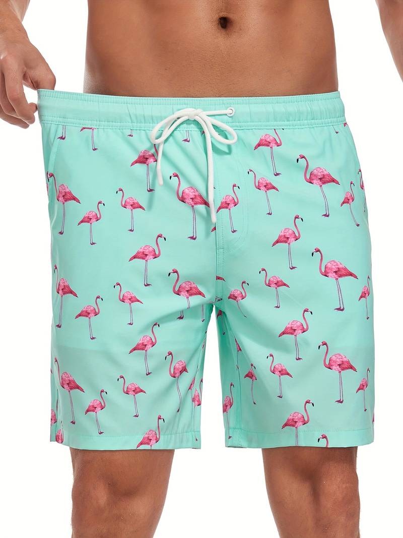 Henry | Flamingo Print Swim Trunks