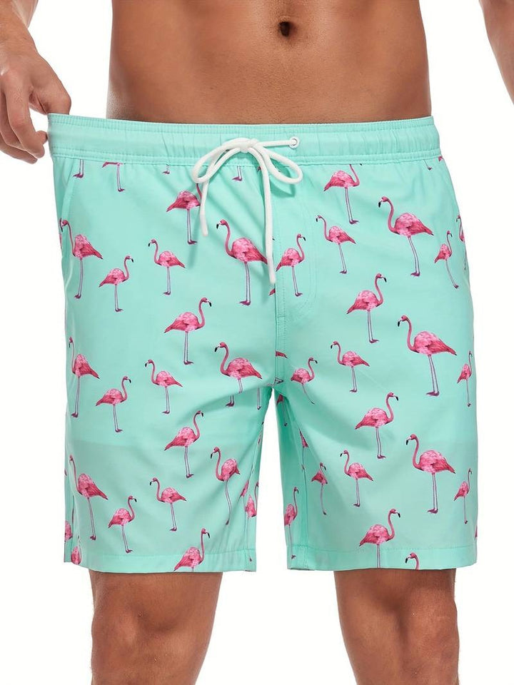 Henry | Flamingo Print Swim Trunks