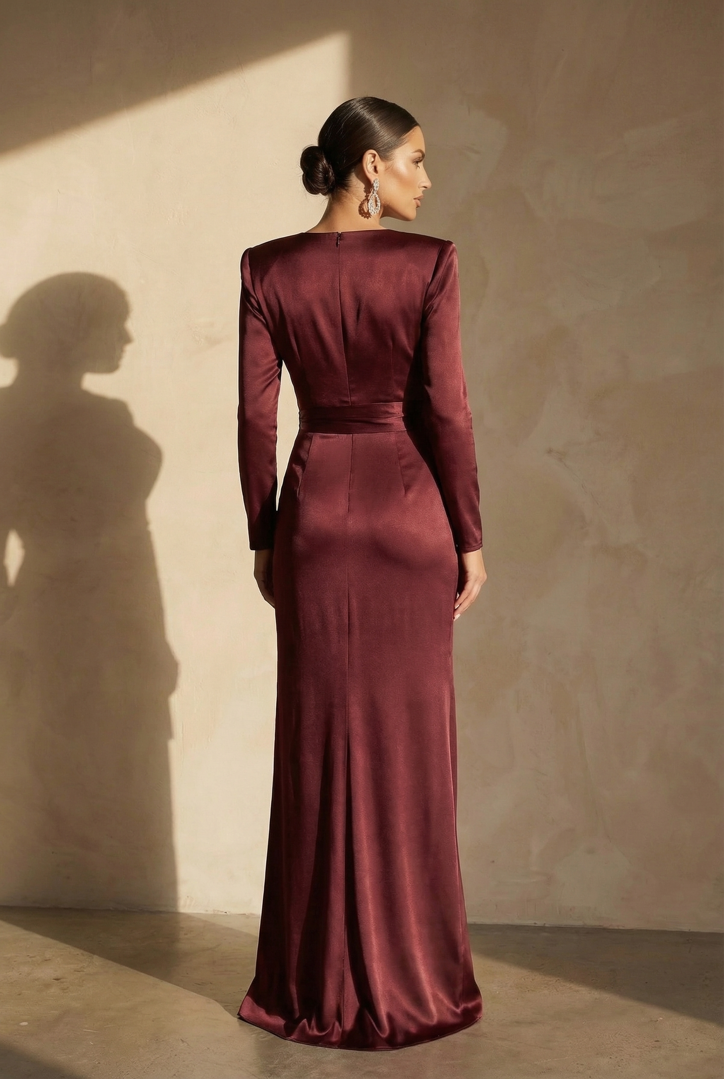 Valentina Satin Wickelkleid mit V-Ausschnitt