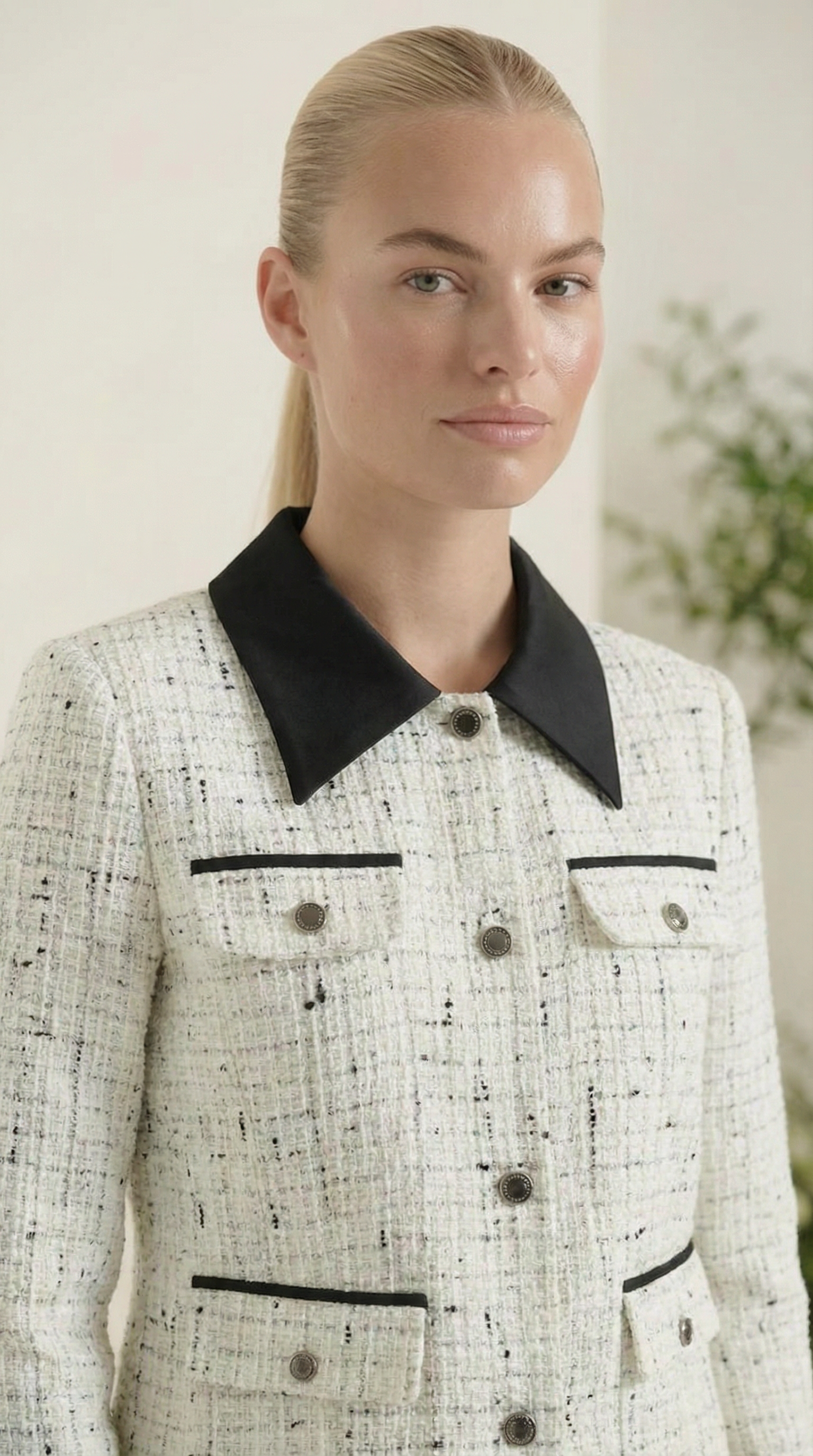 Margaux Tweed-Jacke mit Kontrastkragen