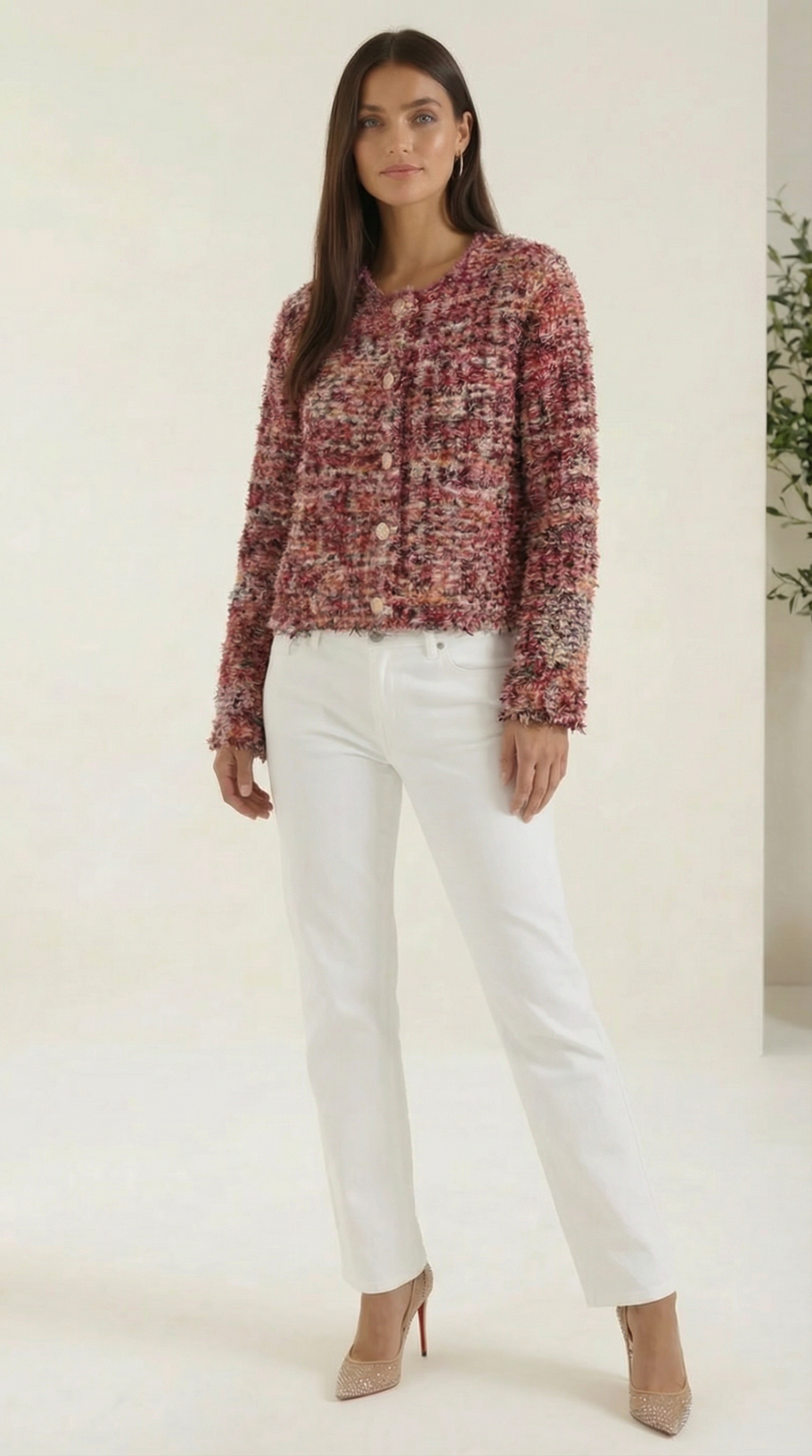 Colette Bouclé-Jacke mit Goldknöpfen