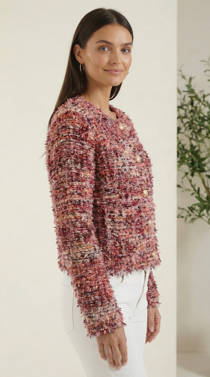 Colette Bouclé-Jacke mit Goldknöpfen