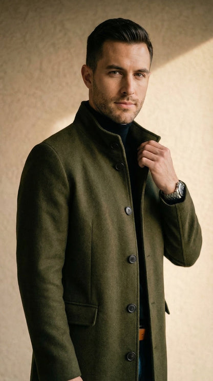 Alessandro Wollmantel mit Stehkragen