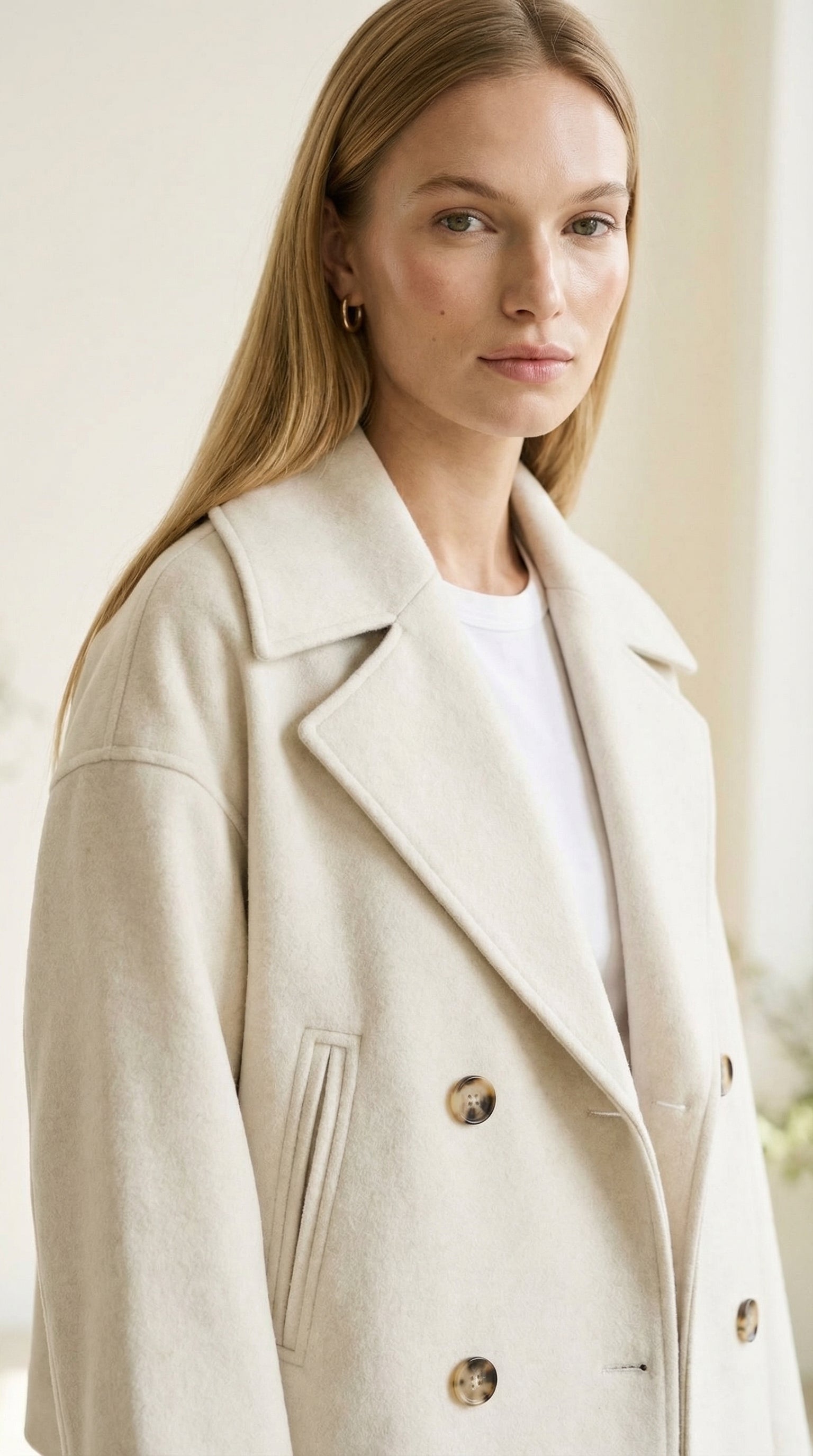 Isabelle Cropped Doppelreiher-Wolljacke