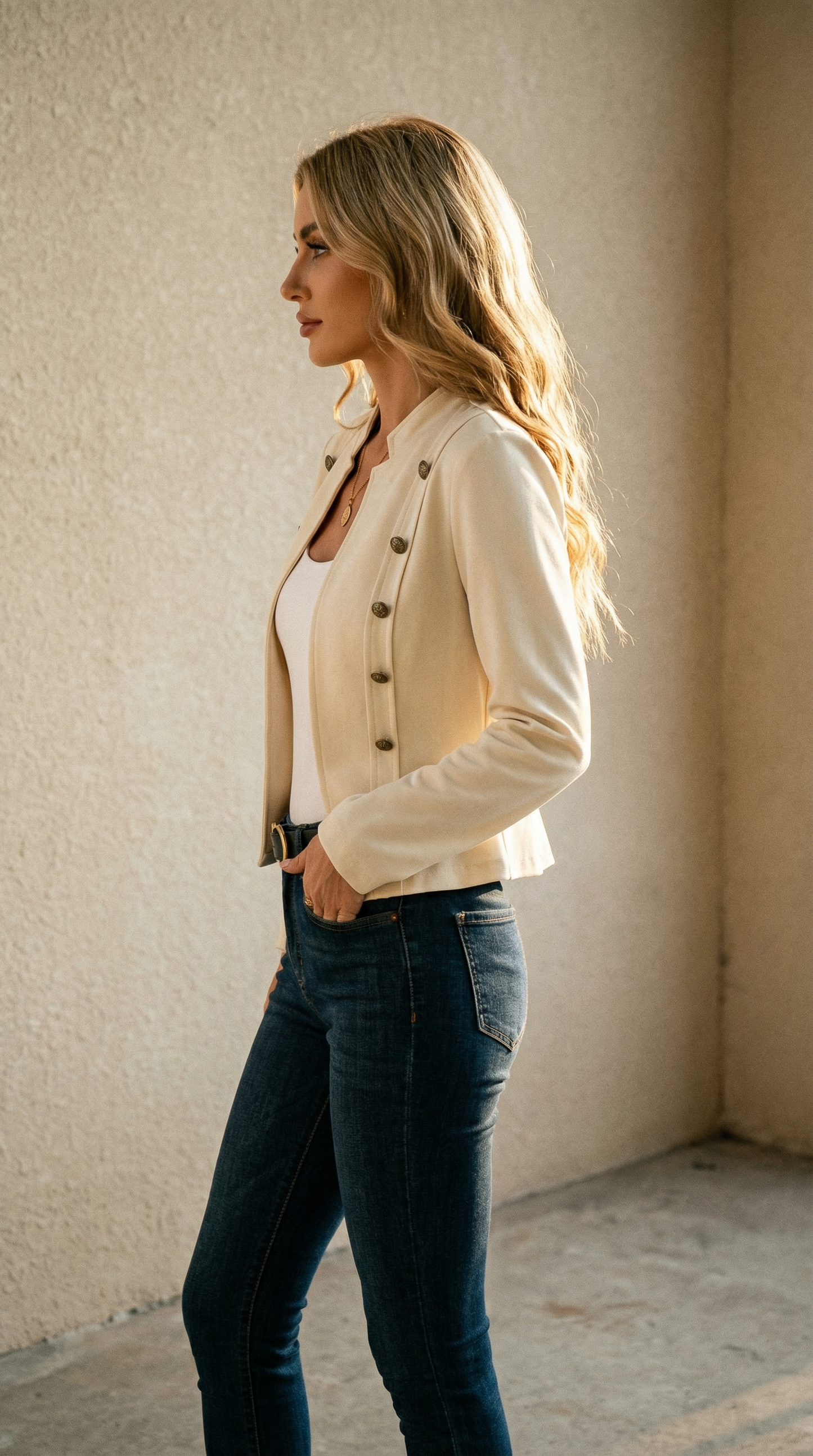 Victoria Military-Blazer mit Zierknöpfen