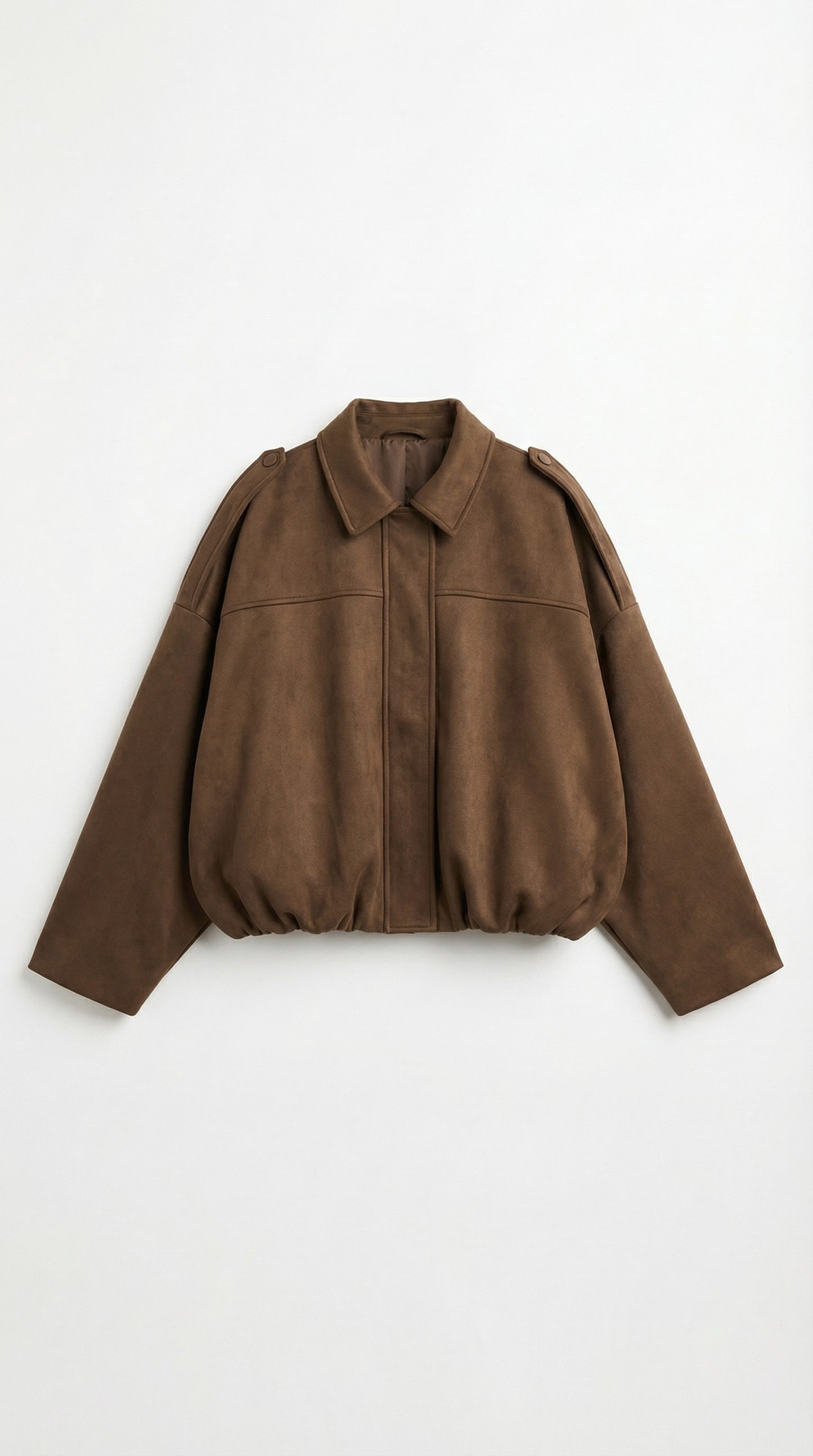 Mila Oversized Cropped Jacke in Wildlederoptik