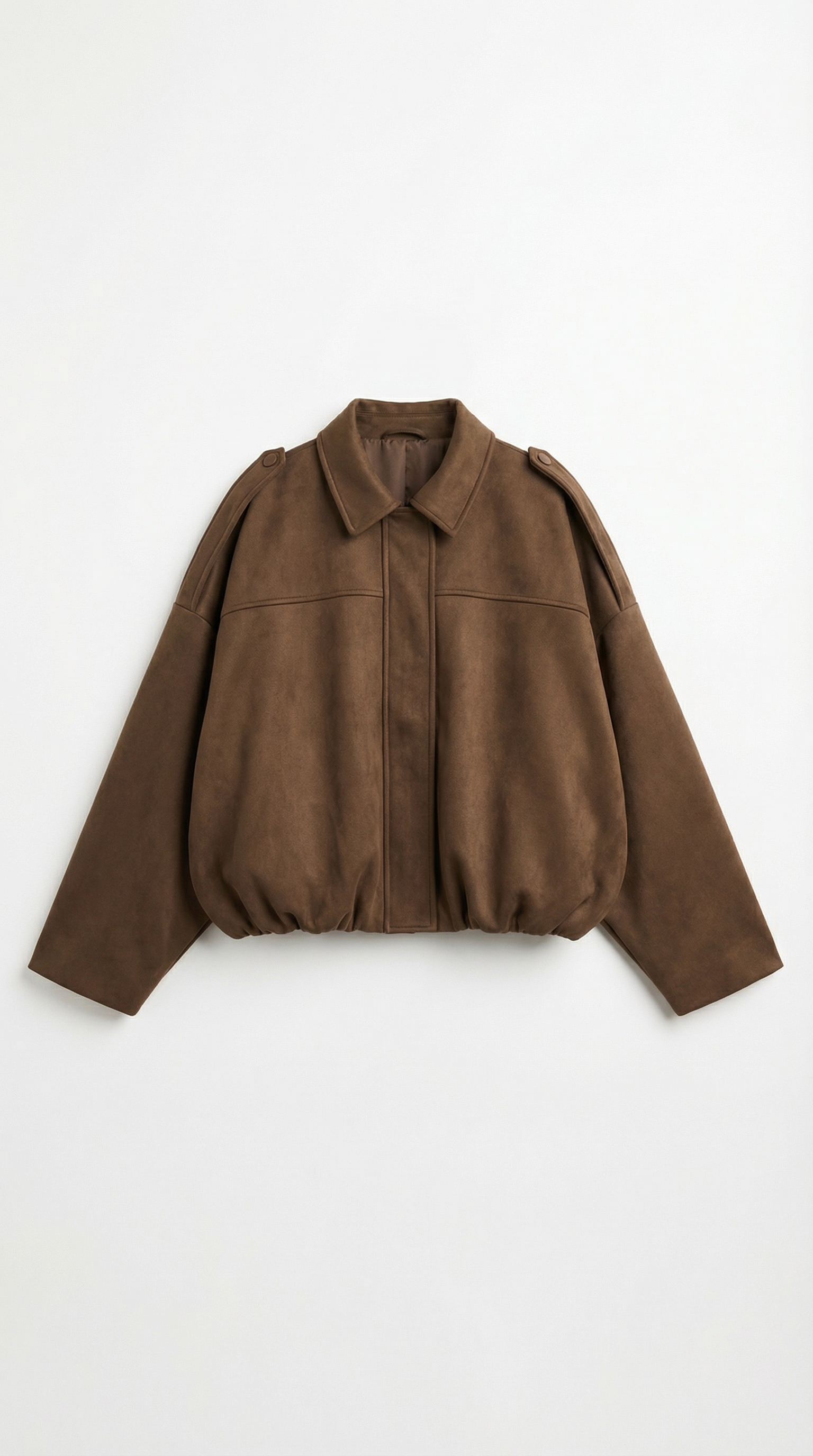 Mila Oversized Cropped Jacke in Wildlederoptik