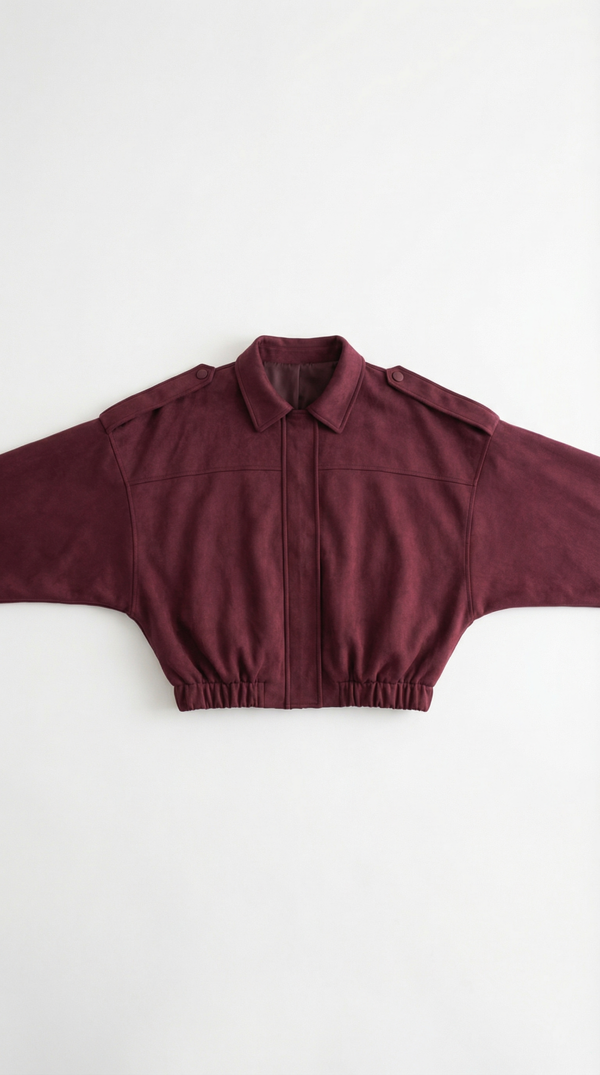 Mila Oversized Cropped Jacke in Wildlederoptik